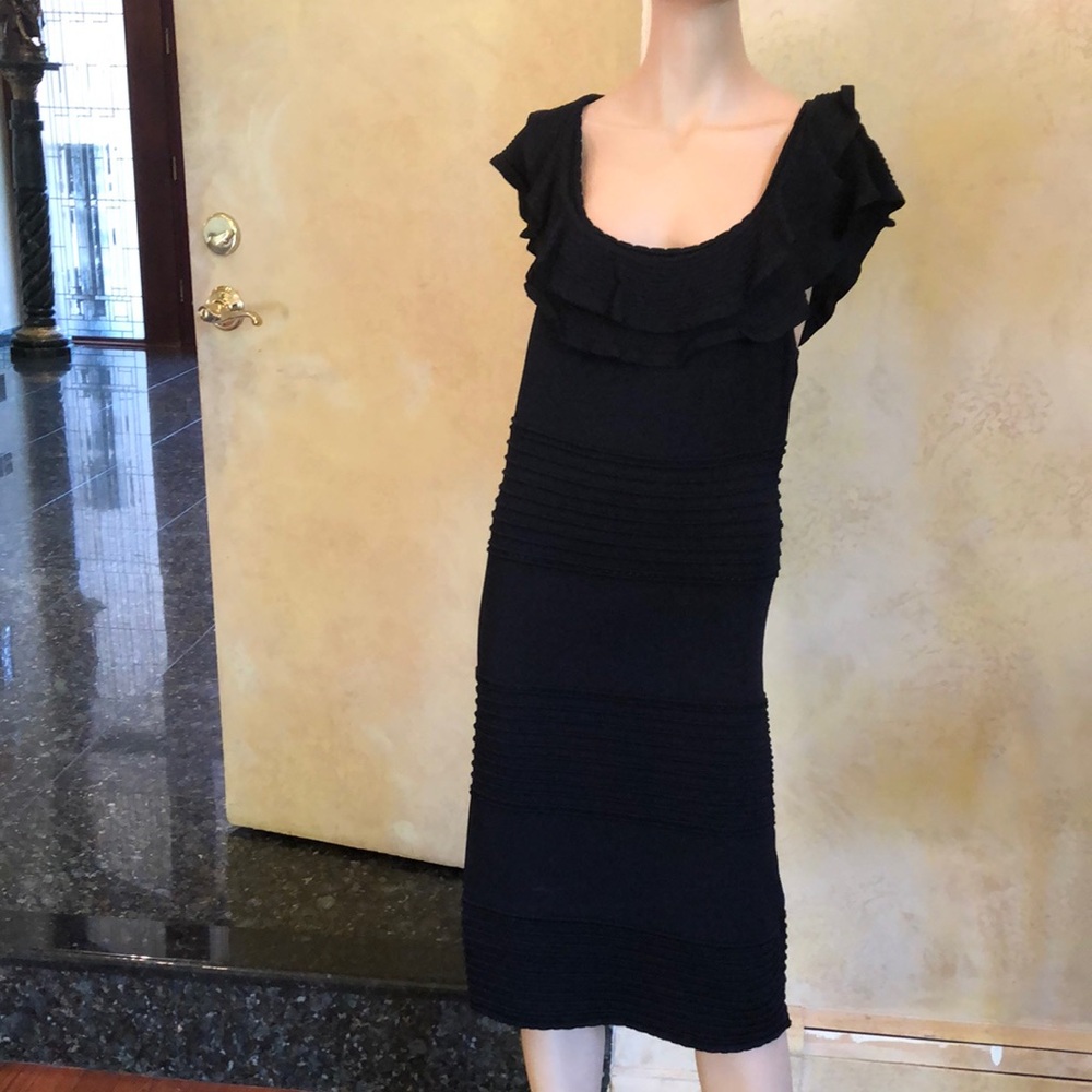 Elegant Black Ruffle Dress